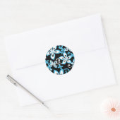 KLASSIEKE RONDE STICKER ALOHA HAWAII (BLACK/BLUE) (Envelop)