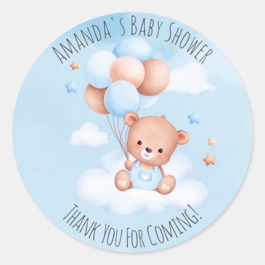 Klassieke ronde Sticker Baby shower kort wachten (Voorkant)