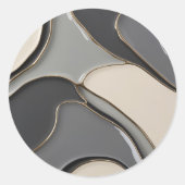 Klassieke ronde sticker in stijlvolle graphics (Voorkant)