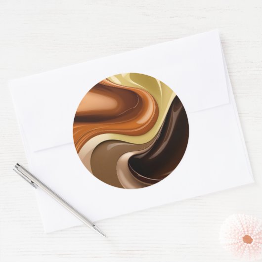 Klassieke ronde sticker in stijlvolle graphics (Envelop)