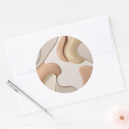 Klassieke ronde sticker in stijlvolle graphics (Envelop)