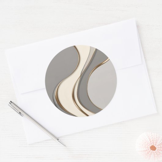 Klassieke ronde sticker in stijlvolle graphics (Envelop)