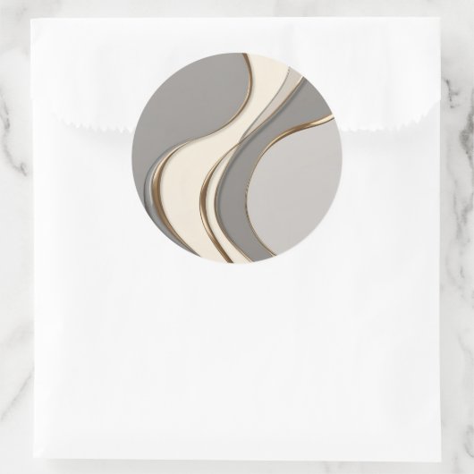 Klassieke ronde sticker in stijlvolle graphics (Tas)