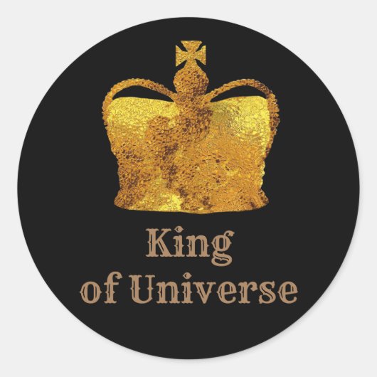 Klassieke ronde Sticker King of Universe (Voorkant)
