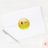 Klassieke ronde Sticker/knipperende emoticons Ronde Sticker (Envelop)