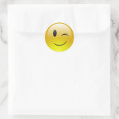 Klassieke ronde Sticker/knipperende emoticons Sticker (Tas)