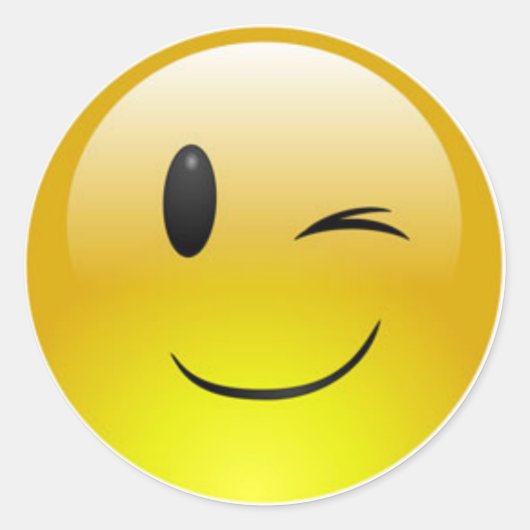 Klassieke ronde Sticker/knipperende emoticons Sticker (Voorkant)