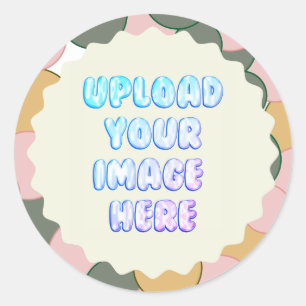 Klassieke ronde sticker met bedrijfslogo