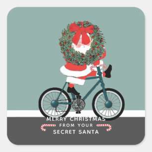 Klassieke ronde sticker met kerstcadeautag voor Se