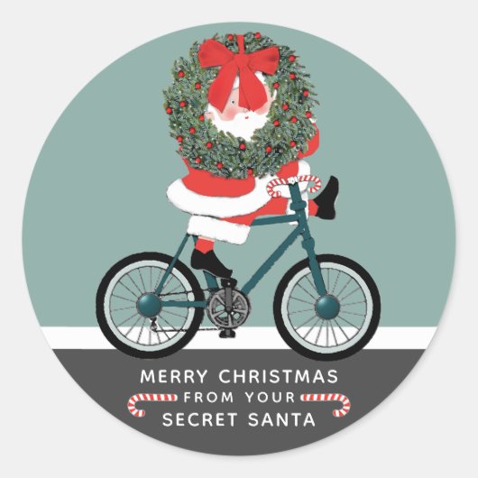 Klassieke ronde sticker met kerstcadeautag voor Se (Voorkant)