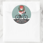 Klassieke ronde sticker met kerstcadeautag voor Se (Tas)