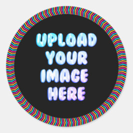 Klassieke ronde sticker met rand en bedrijfslogo