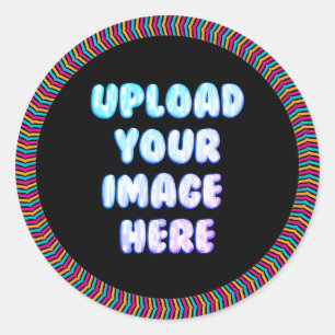 Klassieke ronde sticker met rand en bedrijfslogo