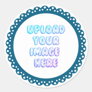 Klassieke ronde sticker met rand en bedrijfslogo