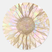 klassieke ronde sticker met zonnebloemontwerp (Voorkant)