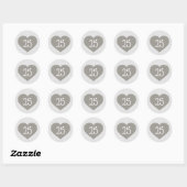 Klassieke ronde sticker Solid Silver Heart (Vel)