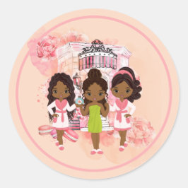 Klassieke Ronde Sticker van de Afrikaanse Amerikaa