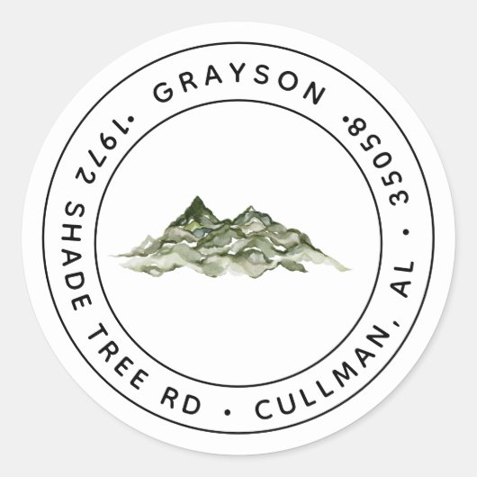 Klassieke ronde Sticker van het het Adres van de t (Voorkant)