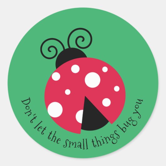 Klassieke ronde Sticker van Ladybug Design (Voorkant)