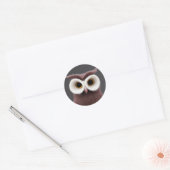 Klassieke ronde Sticker van vilt Owl (Envelop)