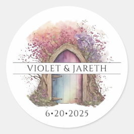 Klassieke ronde Sticker voor betoverend huwelijk