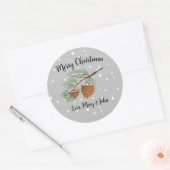 Klassieke ronde sticker voor grove kerstmis (Envelop)