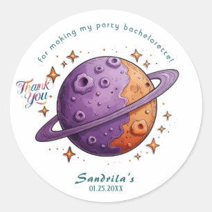 Klassieke ronde sticker voor ruimte- en planeet-ve