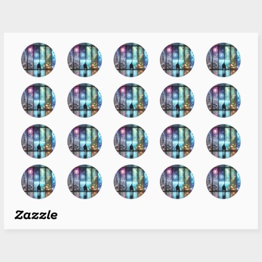Klassieke ronde stickers (Vel)