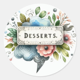 Klassieke ronde stickers (Desserts)