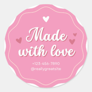 Klassieke ronde Stickers gemaakt met liefde