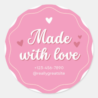 Klassieke ronde Stickers gemaakt met liefde