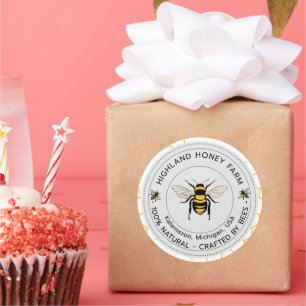 Klassieke ronde stickers Pure Honey aangepaste s