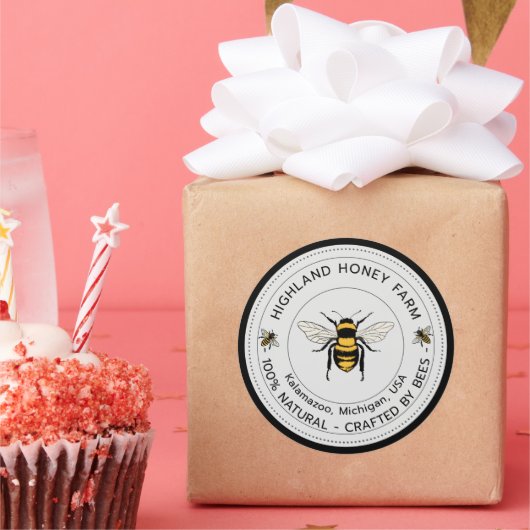 Klassieke Ronde Stickers | Pure Honing Custom Leve (Feest)