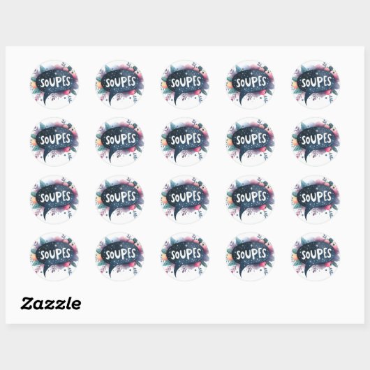 Klassieke ronde stickers (Soepen) (Vel)