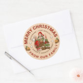 Klassieke ronde voor prettige kerstbakkerij ronde sticker (Envelop)