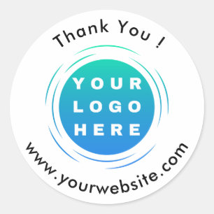 Klassieke ronde voor uw Logo, naam en website Sticker