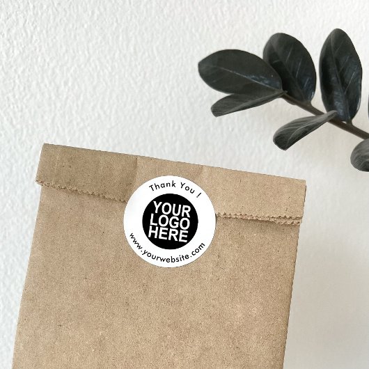 Klassieke ronde voor uw Logo, naam en website Sticker