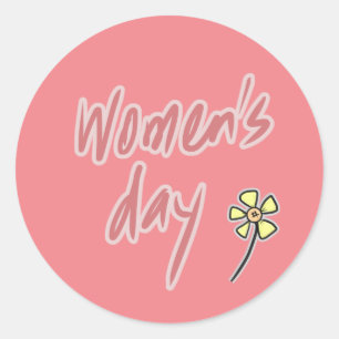 Klassieke rondetekker voor vrouwendag ronde sticker