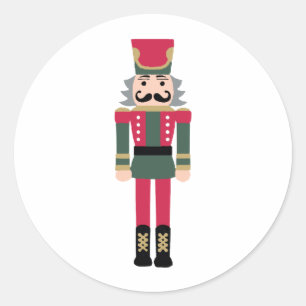 Klassieke rondskertje met kerstrecker ronde sticker