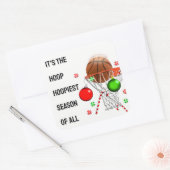 Klassieke rondskistster voor Basketball Kerstmis Vierkante Sticker (Envelop)