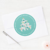 Klassieke rondslingermuis met snelle haaienkerstbo ronde sticker (Envelop)