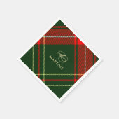 Klassieke rood en groen geplakt Custom Name Holida Servet (Hoek)