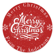 Klassieke Rood en Wit Custom Merry Christmas