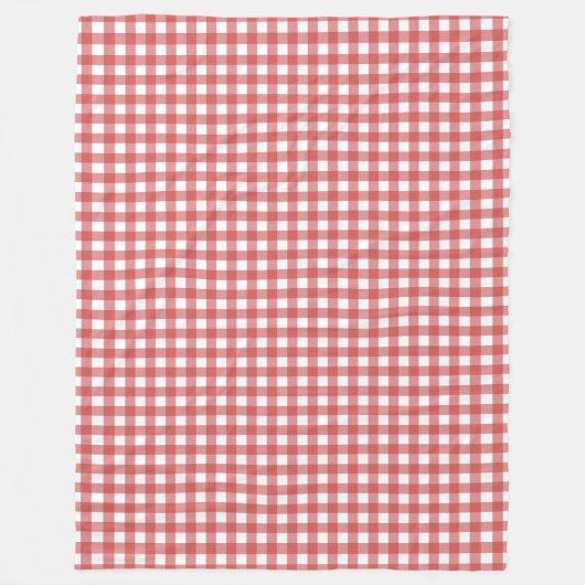 Klassieke Rood en Wit Gingham Picnic Fleece Deken (Voorkant)