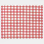Klassieke Rood en Wit Gingham Picnic Fleece Deken (Voorkant (Horizontaal))