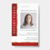 Klassieke Rood & Goud Leningsluiting Agent Notaris Badge (Voorzijde)