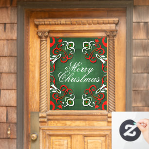 Klassieke Rood Groene Barok Kerst Winkel Decoratie Raamsticker
