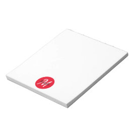 Klassieke Rood- & White-monogram Notitieblok