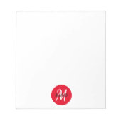 Klassieke Rood- & White-monogram Notitieblok (Voorkant)