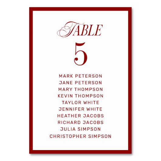 Klassieke Rood Wit Trouwstoel Grafiek Kaart (Achterkant)